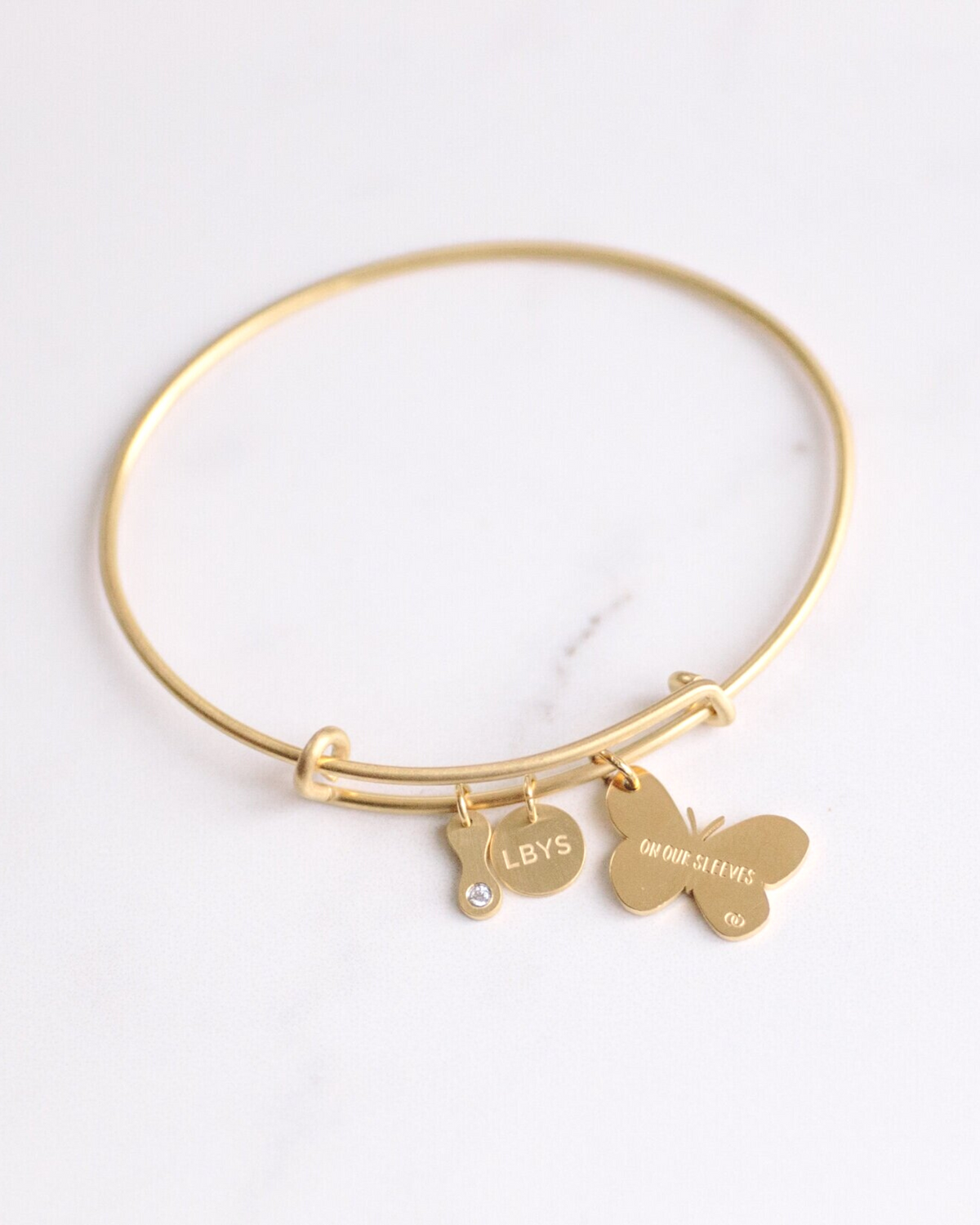 On Our Sleeves® Butterfly Bangle You Link Before | Sink
